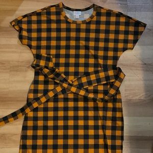 Lularoe Orange Plaid Dress